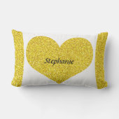 Valentine's Day Heart Monogram Gold Glitzer 2022 Kissen Für Draußen (Rückseite)