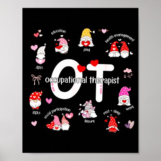 Valentines Day Heart Occupational Therast Ot Thera Poster (Vorne)