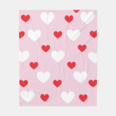 Valentine's Day Heart Pattern Pink Red White Fleecedecke (Vorderseite)