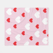 Valentine's Day Heart Pattern Pink Red White Fleecedecke (Vorderseite (Horizontal))