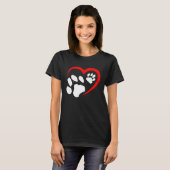 Valentines Day Heart Paws Funny Cat Dog Lover Adul T-Shirt (Vorne ganz)