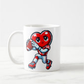 Valentines Day Heart Quarterback Football Srts  Kaffeetasse (Links)