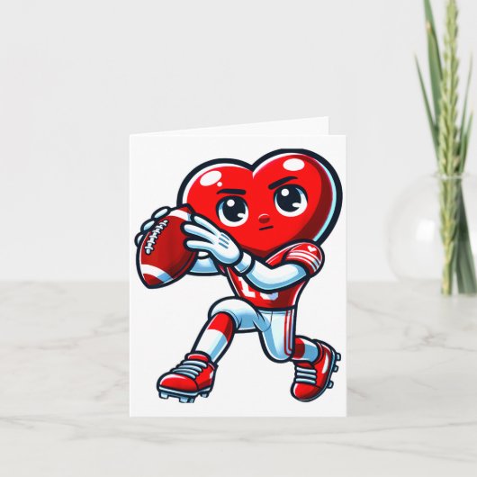 Valentines Day Heart Quarterback Football Srts Karte (Vorderseite)