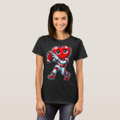 Valentines Day Heart Quarterback Football Srts  T-Shirt (Vorne ganz)
