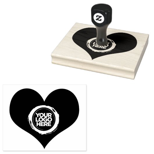 Valentine's Day Heart Shaped Business Logo Große Gummistempel (Stempel)