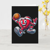 Valentine's Day Heart Sketll Player Team Sports  Karte (Gelbe Blume)
