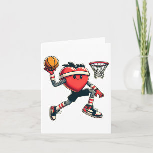 Valentine's Day Heart Sketll Slam Dunk Team Player Karte