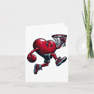 Valentine's Day Heart Slam Dunk Sketll Team Player Karte