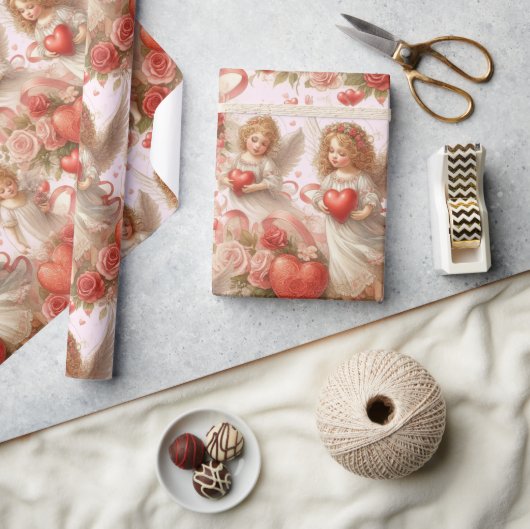 Valentines Day Hearts and Amge;s Holiday Geschenkpapier (Kunsthandwerk)