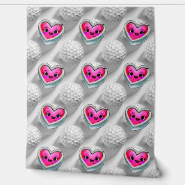 Valentine's Day Hearts and Golf Balls Wallpaper Tapete