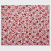Valentine's Day Hearts Art Print Wrapping Paper Geschenkpapier (Flach)