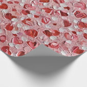 Valentine's Day Hearts Art Print Wrapping Paper Geschenkpapier (Ecke)