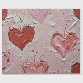 Valentine's Day Hearts Art Print Wrapping Paper Geschenkpapier (Flach)