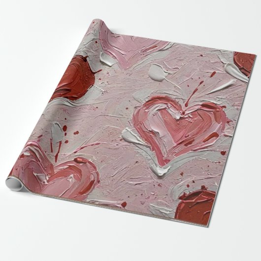 Valentine's Day Hearts Art Print Wrapping Paper Geschenkpapier (Ungerollt)