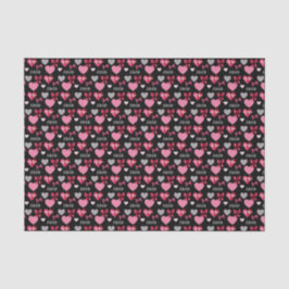 Valentine's Day Hearts, Bows and XOXO Patterned Seidenpapier