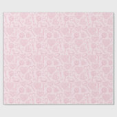 Valentines Day Hearts Candy Lollipop Preppy Pink Geschenkpapier (Flach)