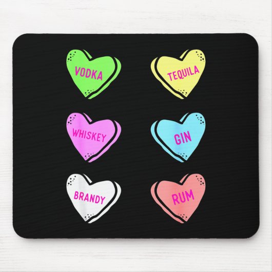 Valentines Day Hearts Drinking Liquor Lovers Anti Mousepad (Vorne)