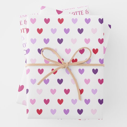 Valentine's Day Hearts Geschenkpapier Set (Beispiel)
