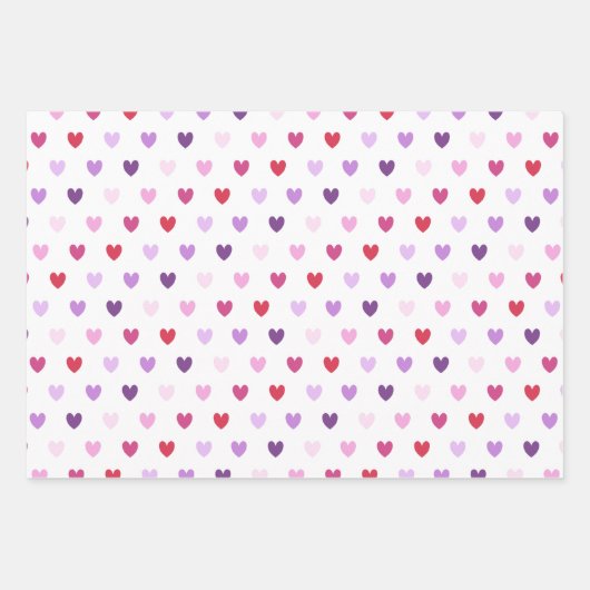 Valentine's Day Hearts Geschenkpapier Set (Vorderseite)