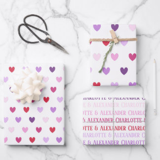 Valentine's Day Hearts Geschenkpapier Set