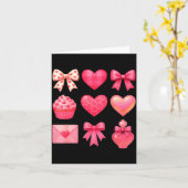 Valentines Day Hearts Leopard Coquette Bow Party W Karte (Gelbe Blume)
