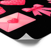 Valentines Day Hearts Leopard Coquette Bow Party W Poster (Ecke)