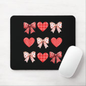 Valentines Day Hearts Leopard Coquette Bow Women G Mousepad (Mit Mouse)