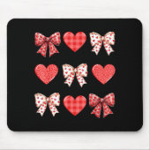 Valentines Day Hearts Leopard Coquette Bow Women G Mousepad (Vorne)