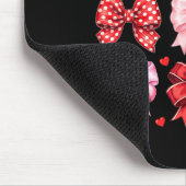 Valentines Day Hearts Leopard Coquette Bow Women G Mousepad (Ecke)