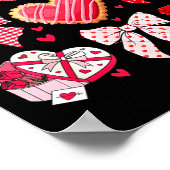 Valentines Day Hearts Leopard Coquette Bow Women G Poster (Ecke)