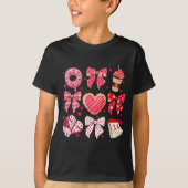 Valentines Day Hearts Leopard Coquette Bow Women G T-Shirt (Vorderseite)