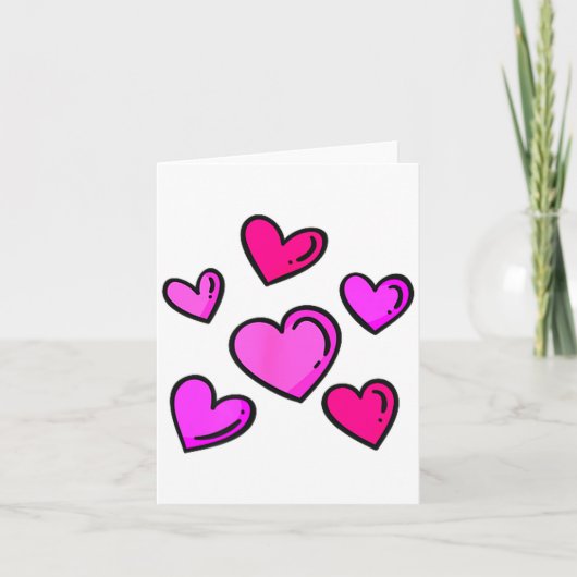 Valentines Day Hearts Love Graphic Karte (Vorderseite)