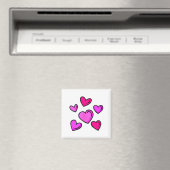 Valentines Day Hearts Love Graphic  Magnet (In Situ (Geschirrspüler))