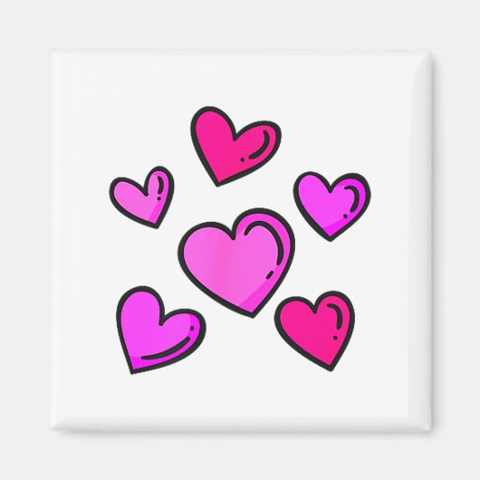 Valentines Day Hearts Love Graphic  Magnet (Vorne)