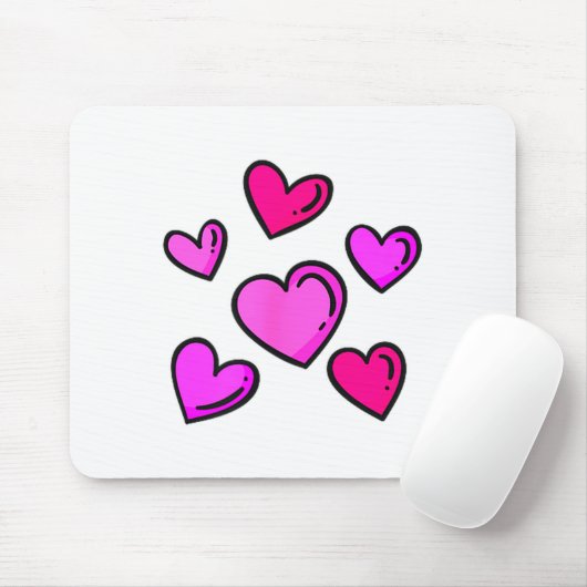 Valentines Day Hearts Love Graphic Mousepad (Mit Mouse)