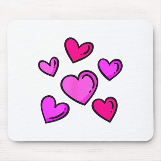 Valentines Day Hearts Love Graphic Mousepad (Vorne)