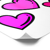 Valentines Day Hearts Love Graphic  Poster (Ecke)