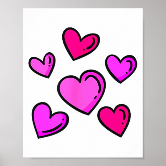 Valentines Day Hearts Love Graphic  Poster (Vorne)