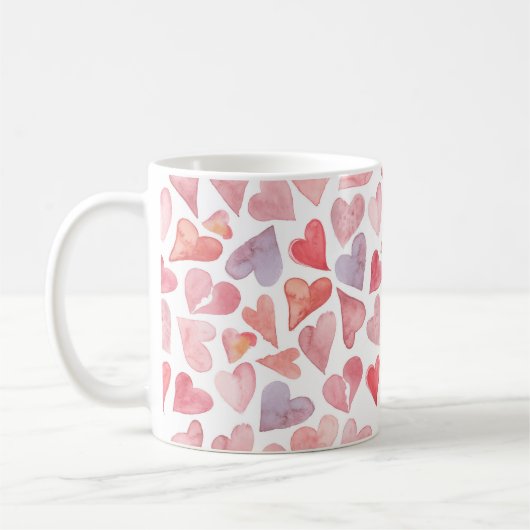 Valentines Day Hearts Mug Kaffeetasse (Links)