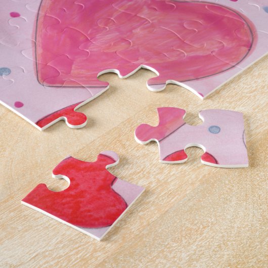 Valentine's Day Hearts Muster in Pink Lila Red Puzzle (Seite)