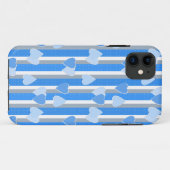 Valentine's Day hearts on striped background Case-Mate iPhone Hülle (Rückseite (Horizontal))