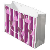 Valentine's Day hearts on striped background  Große Geschenktüte (Vorderseite Schrägansicht)