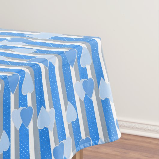 Valentine's Day hearts on striped background  Tischdecke (Beispiel)