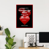 Valentine's Day Hearts Party Poster (Heimbüro)