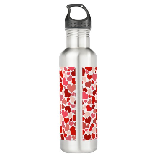 Valentine's Day Hearts Pattern Edelstahlflasche (Rückseite)