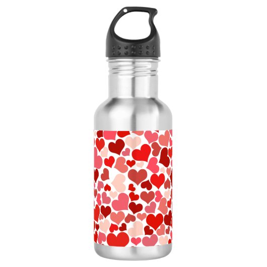 Valentine's Day Hearts Pattern Edelstahlflasche (Vorderseite)