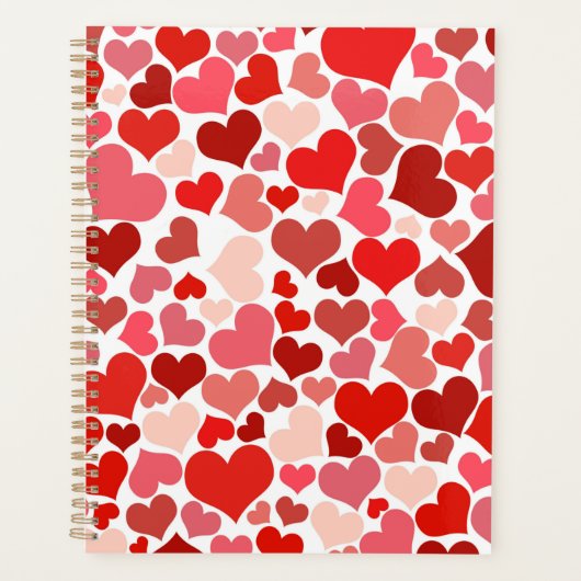 Valentine's Day Hearts Pattern Planer (Vorderseite)