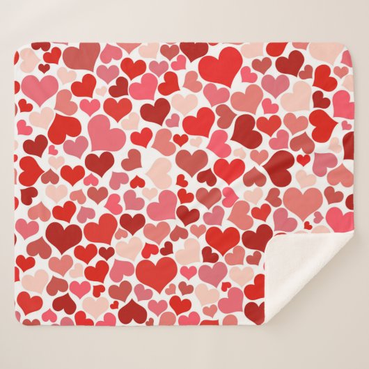 Valentine's Day Hearts Pattern Sherpadecke (Vorderseite (Horizontal))