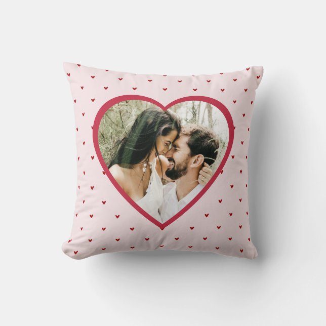 Valentine's Day Hearts Red Photo Kissen (Vorderseite)
