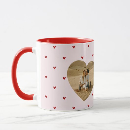 Valentine's Day Hearts Red Pink Photo Tasse (Links)